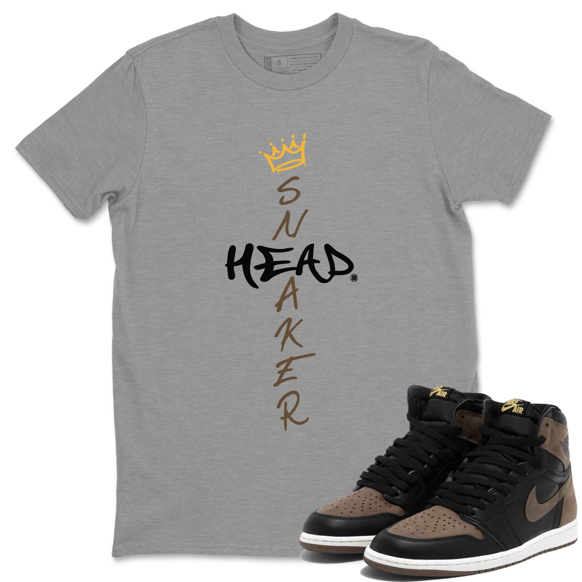 Air Jordan 1 Palomino shirt to match jordans Cross Sneakerhead sneaker tees Air Jordan 1 High OG Palomino SNRT Sneaker Release Tees Crew Neck Casual Unisex Heather Grey 1 T-Shirt