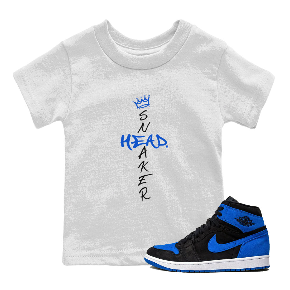 1s Royal Reimagined shirt to match jordans Cross Sneakerhead sneaker matching t-shirt Air Jordan 1 Royal Reimagined SNRT Sneaker Release Tees Baby Toddler White 1 T-Shirt