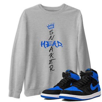 1s Royal Reimagined shirt to match jordans Cross Sneakerhead sneaker matching t-shirt Air Jordan 1 Royal Reimagined SNRT Sneaker Release Tees Unisex Heather Grey 1 T-Shirt