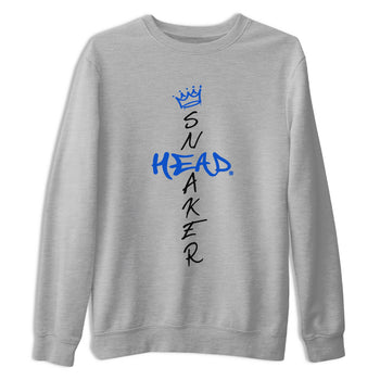 1s Royal Reimagined shirt to match jordans Cross Sneakerhead sneaker matching t-shirt Air Jordan 1 Royal Reimagined SNRT Sneaker Release Tees Unisex Heather Grey 2 T-Shirt