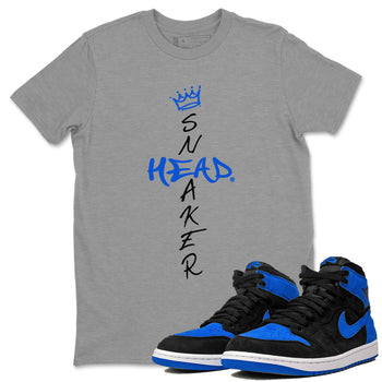 1s Royal Reimagined shirt to match jordans Cross Sneakerhead sneaker matching t-shirt Air Jordan 1 Royal Reimagined SNRT Sneaker Release Tees Unisex Heather Grey 1 T-Shirt