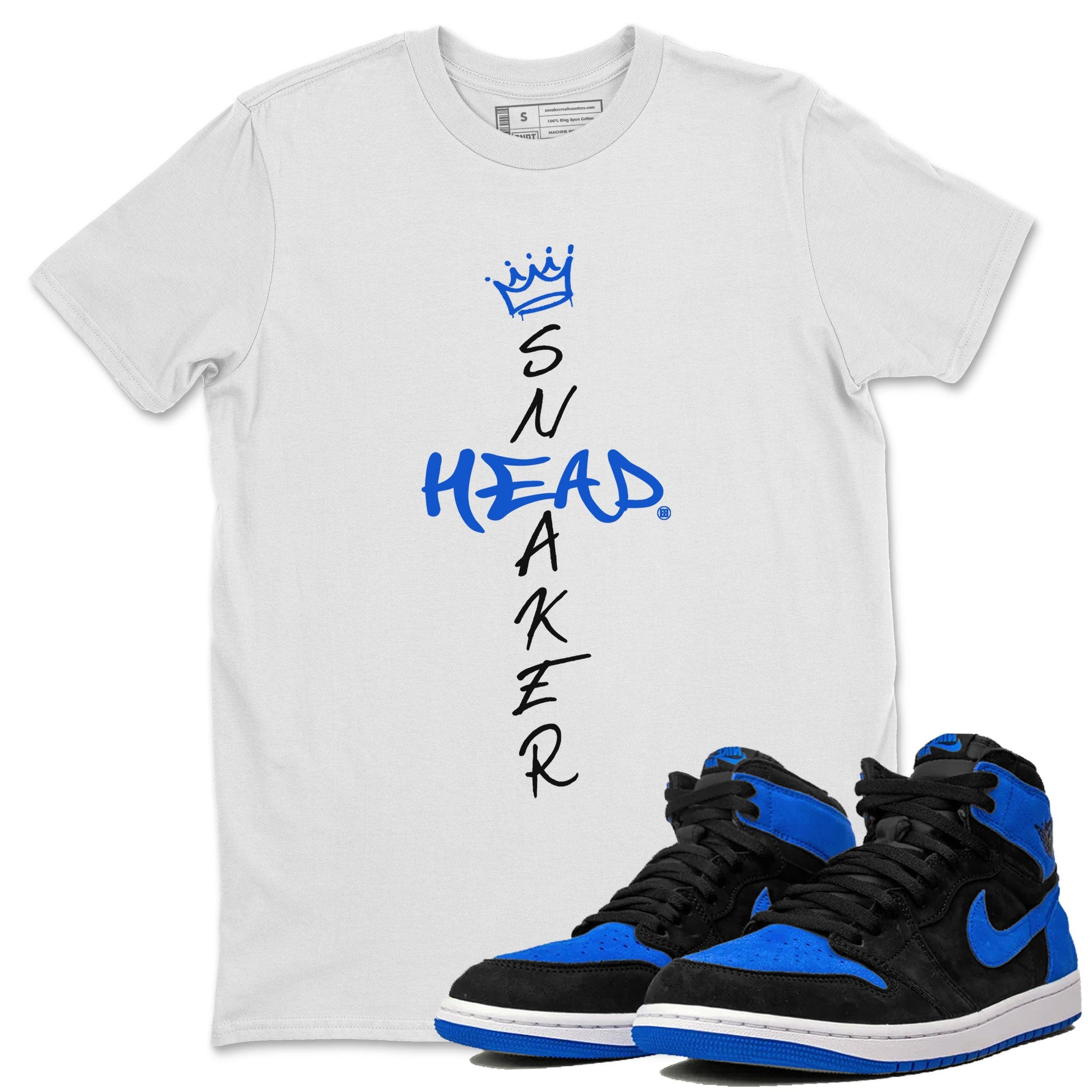 1s Royal Reimagined shirt to match jordans Cross Sneakerhead sneaker matching t-shirt Air Jordan 1 Royal Reimagined SNRT Sneaker Release Tees Unisex White 1 T-Shirt