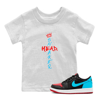 Air Jordan 1 UNC to Chicago Sneaker Match Tees Cross Sneakerhead Sneaker Tees Jordan 1 Low OG WMNS UNC to Chicago SNRT Sneaker Release Tees Kids and Baby Youth Shirts White 1