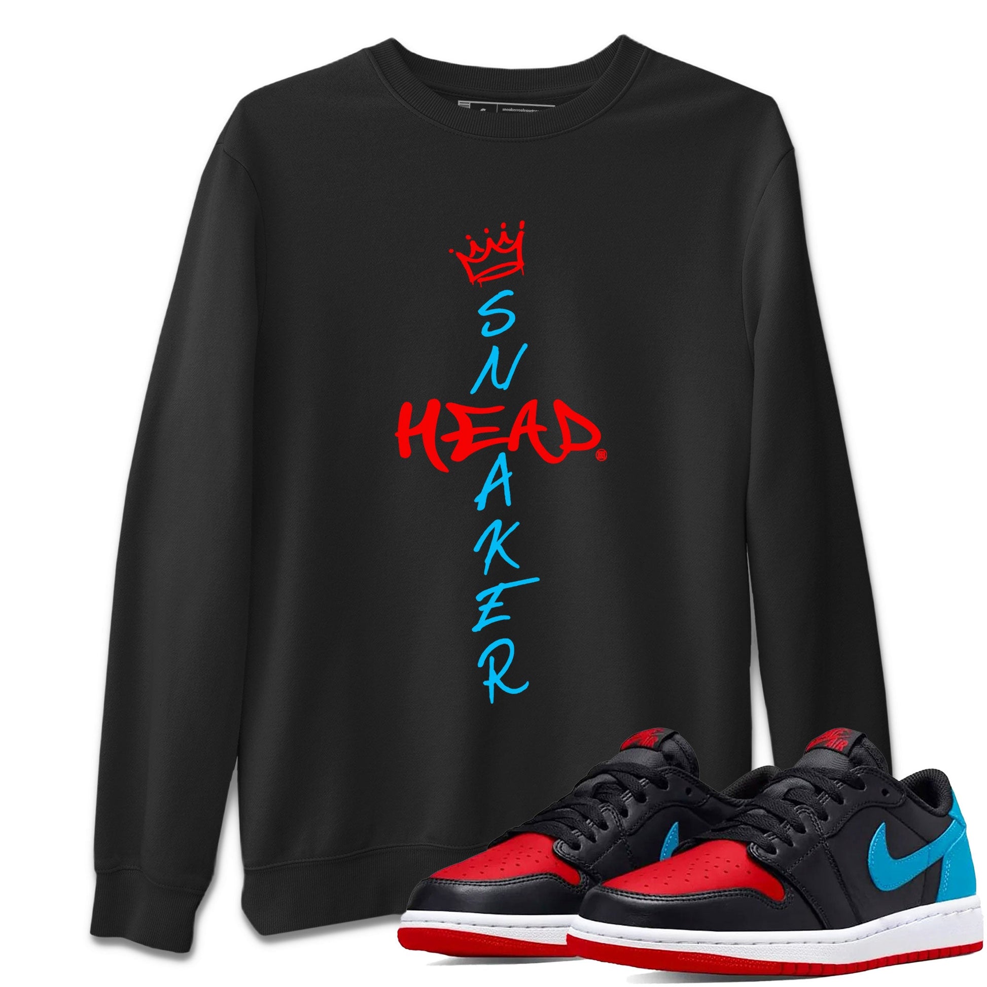 Air Jordan 1 UNC to Chicago Sneaker Match Tees Cross Sneakerhead Sneaker Tees Jordan 1 Low OG WMNS UNC to Chicago SNRT Sneaker Release Tees Unisex Shirts Black 1