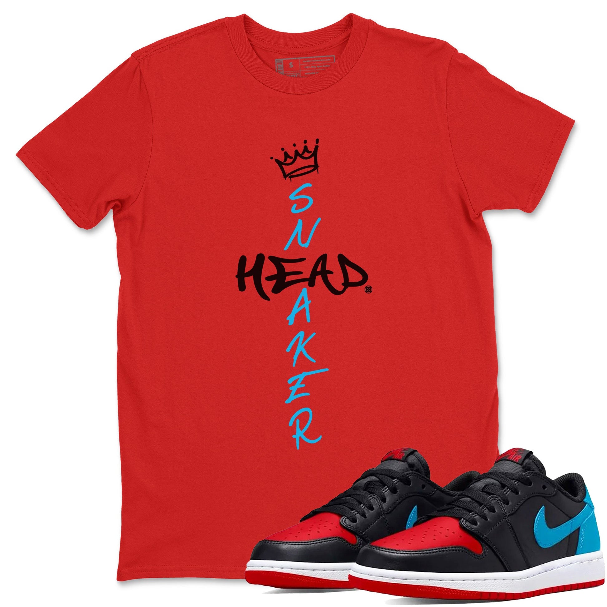 Air Jordan 1 UNC to Chicago Sneaker Match Tees Cross Sneakerhead Sneaker Tees Jordan 1 Low OG WMNS UNC to Chicago SNRT Sneaker Release Tees Unisex Shirts Red 1