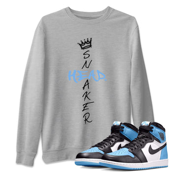 Air Jordan 1 Retro High OG UNC Toe Shirt to match Jordans Cross Sneakerhead Sneaker Tees Air Jordan 1 High OG UNC Toe SNRT Sneaker Release Tees Crew Neck T-Shirts Heather Grey 1