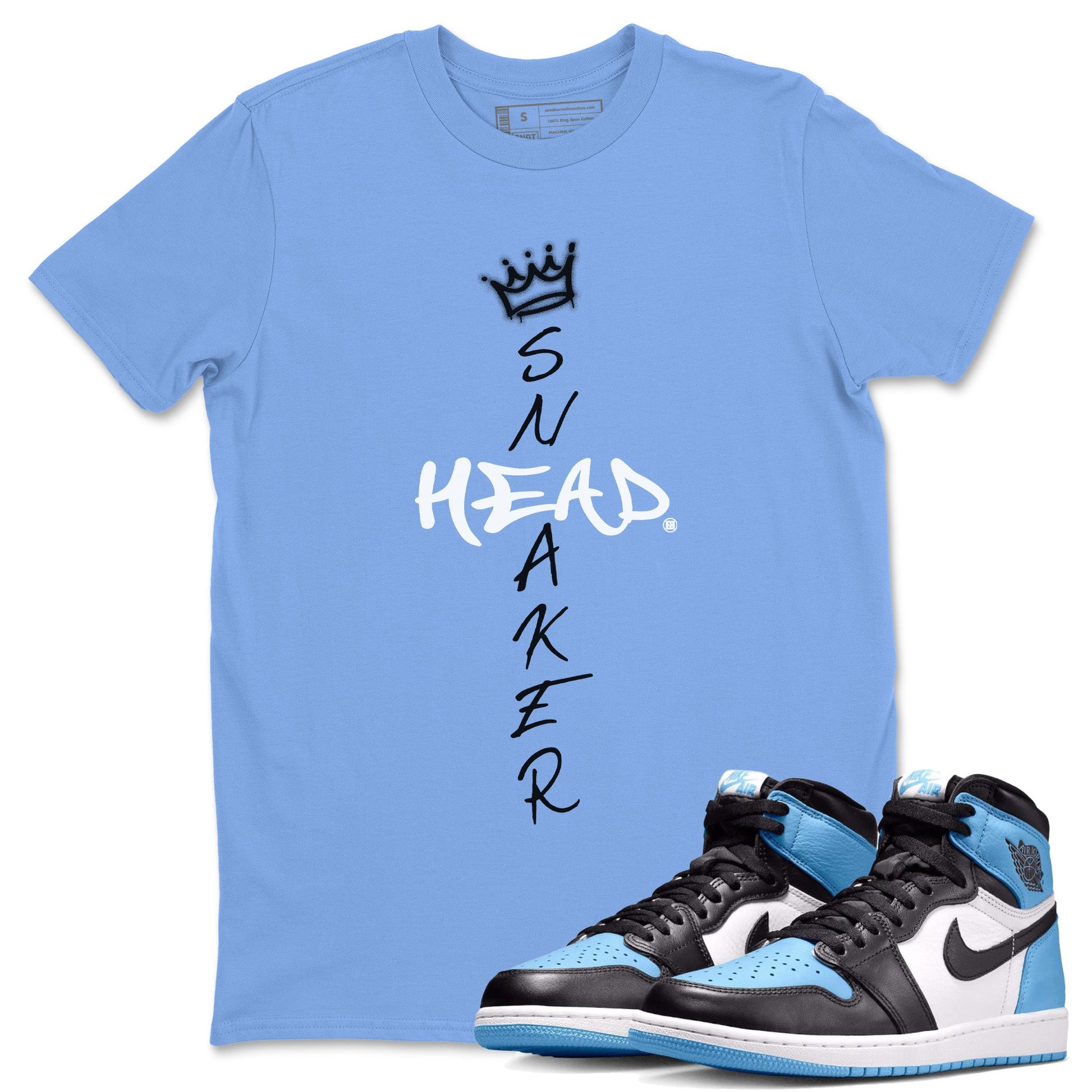 Air Jordan 1 Retro High OG UNC Toe Shirt to match Jordans Cross Sneakerhead Sneaker Tees Air Jordan 1 High OG UNC Toe SNRT Sneaker Release Tees Crew Neck T-Shirts Carolina Blue 1