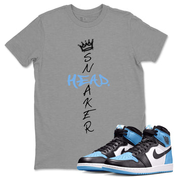 Air Jordan 1 Retro High OG UNC Toe Shirt to match Jordans Cross Sneakerhead Sneaker Tees Air Jordan 1 High OG UNC Toe SNRT Sneaker Release Tees Crew Neck T-Shirts Heather Grey 1