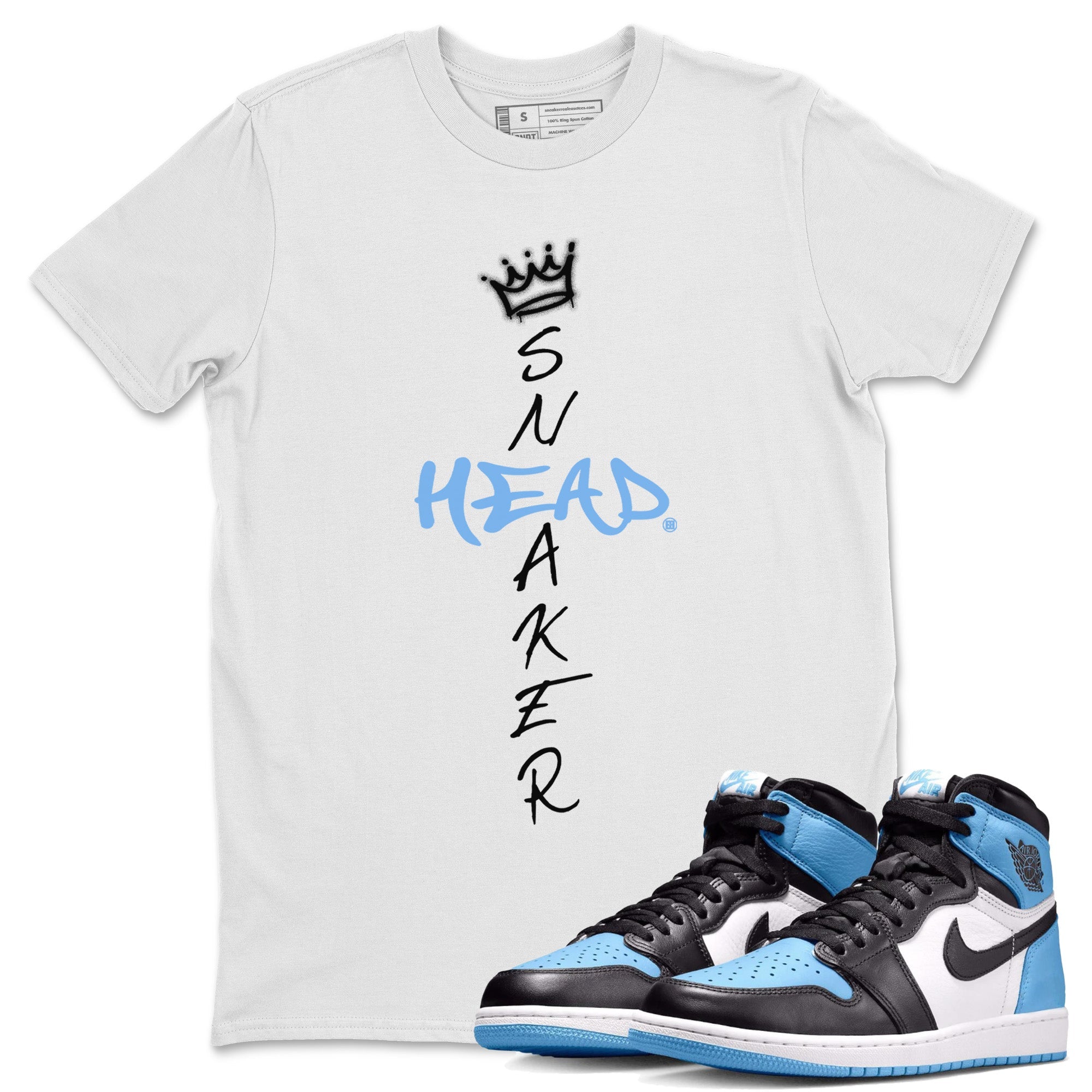 Air Jordan 1 Retro High OG UNC Toe Shirt to match Jordans Cross Sneakerhead Sneaker Tees Air Jordan 1 High OG UNC Toe SNRT Sneaker Release Tees Crew Neck T-Shirts White 1
