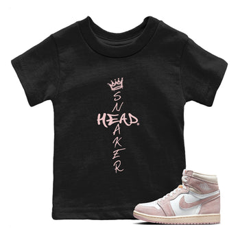 Air Jordan 1 Washed Pink Sneaker Match Tees Cross Sneakerhead Sneaker Tees Air Jordan 1 High OG WMNS Washed Pink Sneaker Release Tees Kids Shirts Black 1