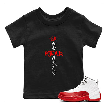 Air Jordan 12 Cherry shirt to match jordans Cross Sneakerhead sneaker matching t-shirt 12s Cherry SNRT Sneaker Release Tees Baby Toddler Black 1 T-Shirt