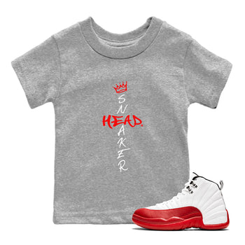 Air Jordan 12 Cherry shirt to match jordans Cross Sneakerhead sneaker matching t-shirt 12s Cherry SNRT Sneaker Release Tees Baby Toddler Heather Grey 1 T-Shirt