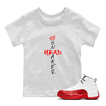 Air Jordan 12 Cherry shirt to match jordans Cross Sneakerhead sneaker matching t-shirt 12s Cherry SNRT Sneaker Release Tees Baby Toddler White 1 T-Shirt