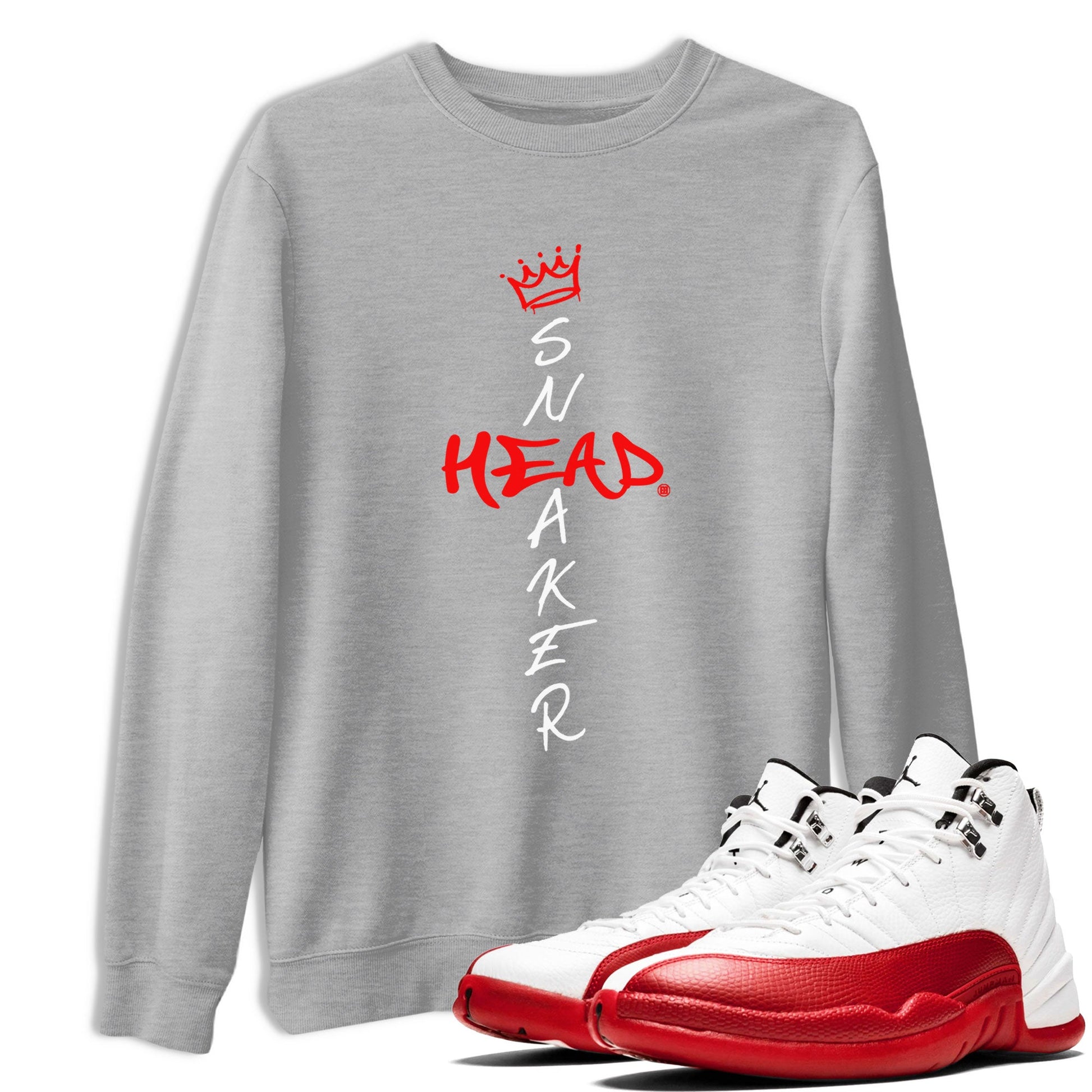 Air Jordan 12 Cherry shirt to match jordans Cross Sneakerhead sneaker matching t-shirt 12s Cherry SNRT Sneaker Release Tees Unisex Heather Grey 1 T-Shirt