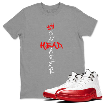 Air Jordan 12 Cherry shirt to match jordans Cross Sneakerhead sneaker matching t-shirt 12s Cherry SNRT Sneaker Release Tees Unisex Heather Grey 1 T-Shirt