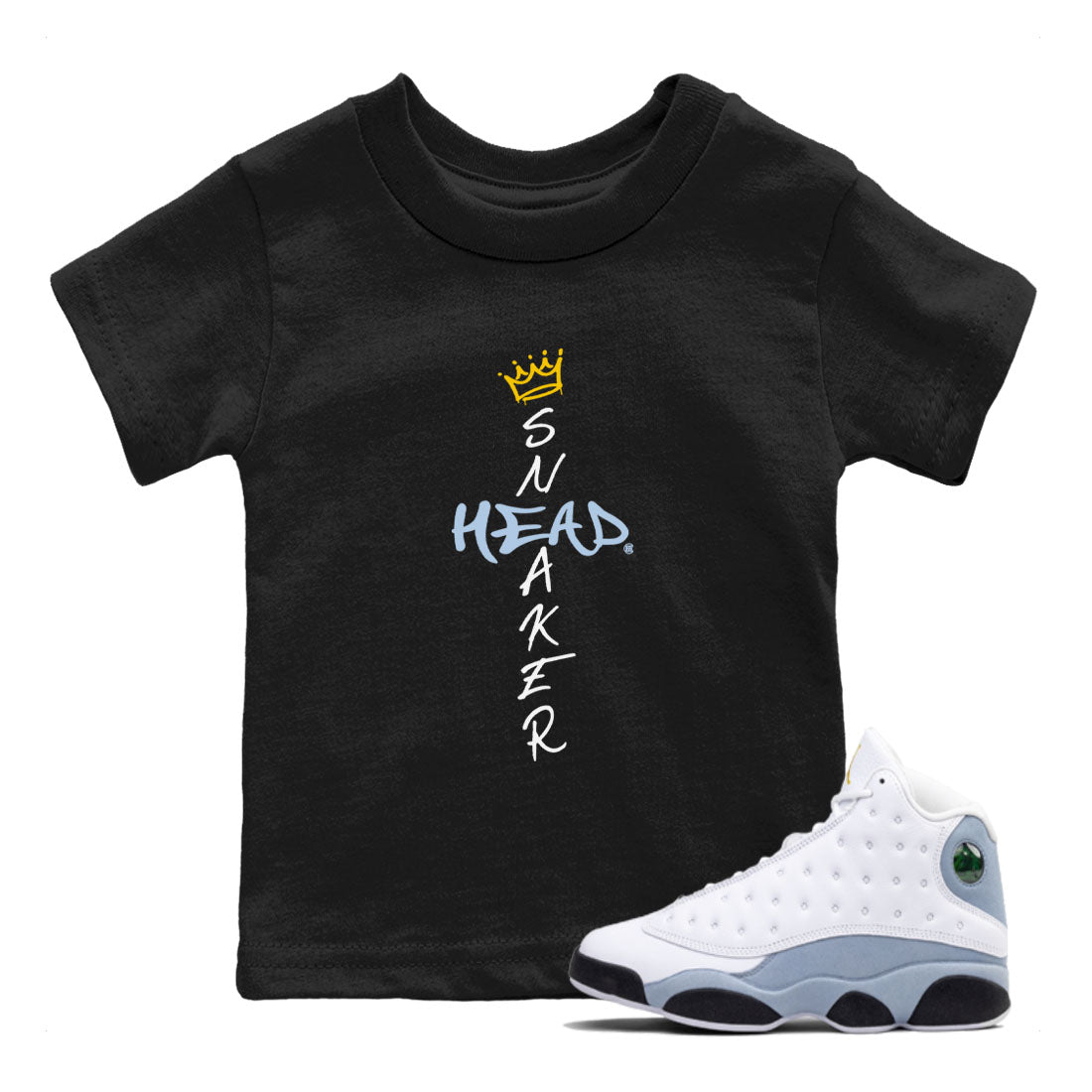 13s Blue Grey shirt to match jordans Cross Sneakerhead sneaker tees Air Jordan 13 Blue Grey SNRT sneaker release tees baby toddler Black 1 cotton Shirt