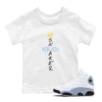 13s Blue Grey shirt to match jordans Cross Sneakerhead sneaker tees Air Jordan 13 Blue Grey SNRT sneaker release tees baby toddler White 1 cotton Shirt
