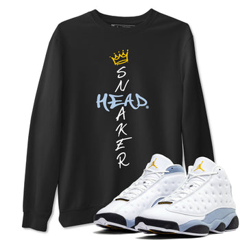 13s Blue Grey shirt to match jordans Cross Sneakerhead sneaker tees Air Jordan 13 Blue Grey SNRT Sneaker Release Tees unisex cotton Black 1 crew neck shirt