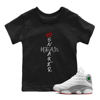 Air Jordan 13 Wolf Grey Sneaker Match Tees Cross Sneakerhead Sneaker Tees Air Jordan 13 Retro Wolf Grey T-Shirt Kids Shirts Black 1