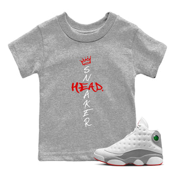 Air Jordan 13 Wolf Grey Sneaker Match Tees Cross Sneakerhead Sneaker Tees Air Jordan 13 Retro Wolf Grey T-Shirt Kids Shirts Heather Grey 1