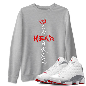 Air Jordan 13 Wolf Grey Sneaker Match Tees Cross Sneakerhead Sneaker Tees Air Jordan 13 Retro Wolf Grey T-Shirt Unisex Shirts Heather Grey 1