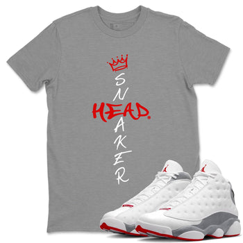 Air Jordan 13 Wolf Grey Sneaker Match Tees Cross Sneakerhead Sneaker Tees Air Jordan 13 Retro Wolf Grey T-Shirt Unisex Shirts Heather Grey 1