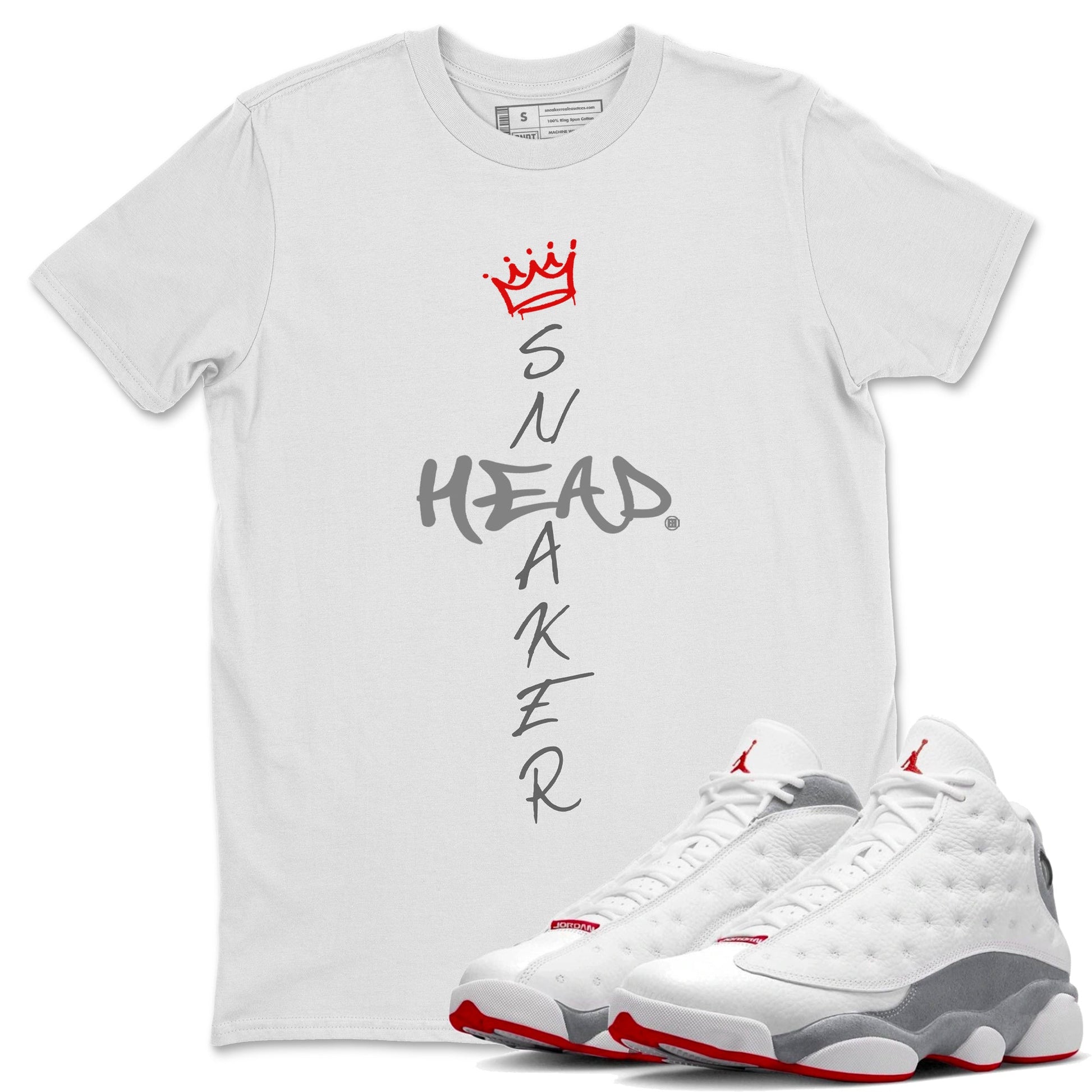 Air Jordan 13 Wolf Grey Sneaker Match Tees Cross Sneakerhead Sneaker Tees Air Jordan 13 Retro Wolf Grey T-Shirt Unisex Shirts White 1