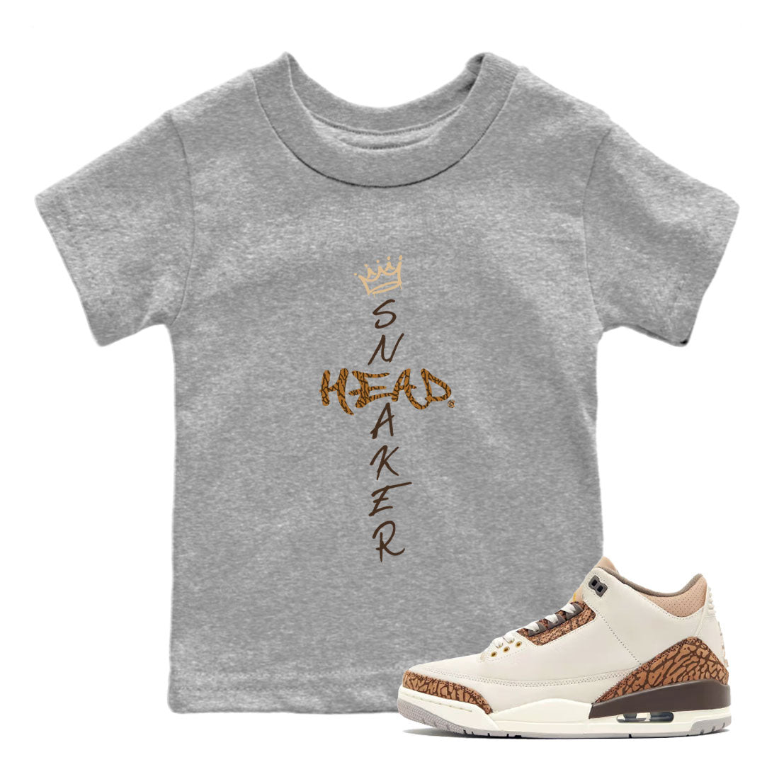 Air Jordan 3 Palomino shirt to match jordans Cross Sneakerhead sneaker tees 3s Palomino SNRT Sneaker Release Tees Baby Toddler Heather Grey 1 T-Shirt