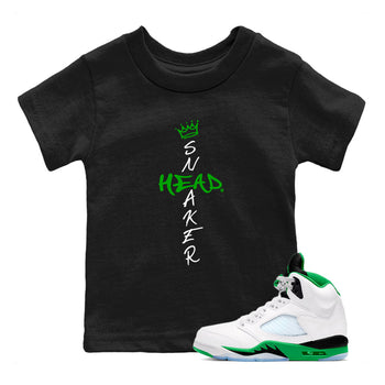 Jordan 5 Retro Lucky Green shirt to match jordans Cross Sneakerhead sneaker match tee AJ5 Lucky Green SNRT Sneaker Tees baby toddler Black 1 cotton Shirt