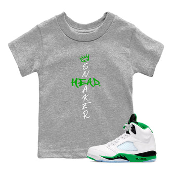 Jordan 5 Retro Lucky Green shirt to match jordans Cross Sneakerhead sneaker match tee AJ5 Lucky Green SNRT Sneaker Tees baby toddler Heather Grey 1 cotton Shirt