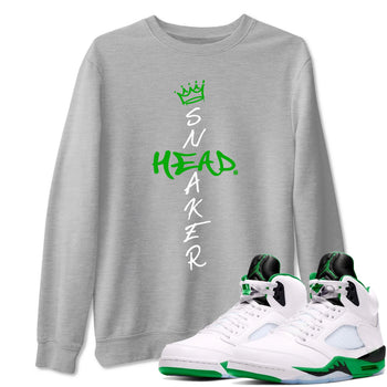 Jordan 5 Retro Lucky Green shirt to match jordans Cross Sneakerhead sneaker match tee AJ5 Lucky Green SNRT Sneaker Tees unisex cotton Heather Grey 1 crew neck shirt