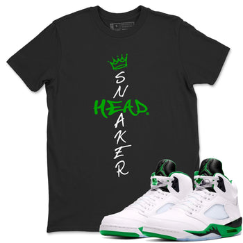 Jordan 5 Retro Lucky Green shirt to match jordans Cross Sneakerhead sneaker match tee AJ5 Lucky Green SNRT Sneaker Tees unisex cotton Black 1 crew neck shirt