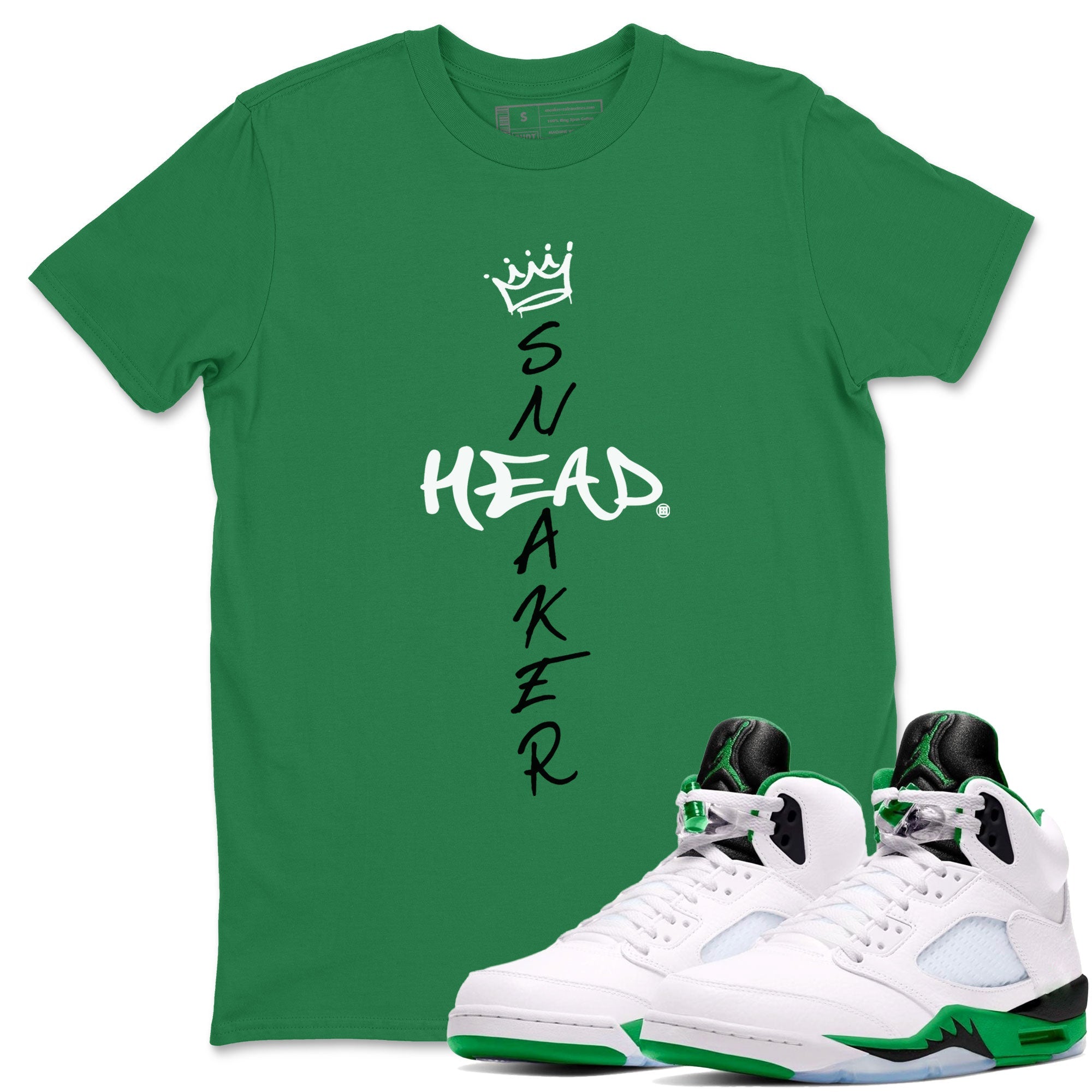 Jordan 5 Retro Lucky Green shirt to match jordans Cross Sneakerhead sneaker match tee AJ5 Lucky Green SNRT Sneaker Tees unisex cotton Kelly Green 1 crew neck shirt