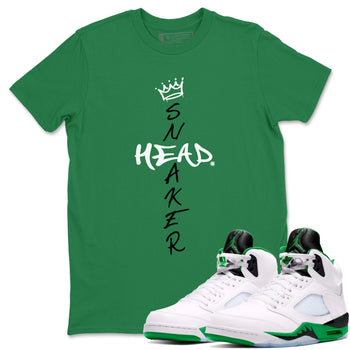 Jordan 5 Retro Lucky Green shirt to match jordans Cross Sneakerhead sneaker match tee AJ5 Lucky Green SNRT Sneaker Tees unisex cotton Kelly Green 1 crew neck shirt