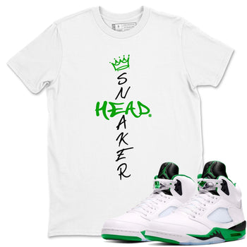 Jordan 5 Retro Lucky Green shirt to match jordans Cross Sneakerhead sneaker match tee AJ5 Lucky Green SNRT Sneaker Tees unisex cotton White 1 crew neck shirt
