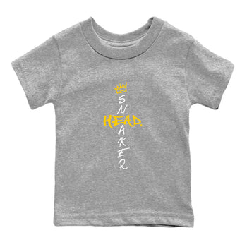 Air Jordan 6 Yellow Ochre shirt to match jordans Cross Sneakerhead special sneaker matching tees AJ6 Yellow Ochre SNRT sneaker tees Baby Toddler Heather Grey 2 T-Shirt