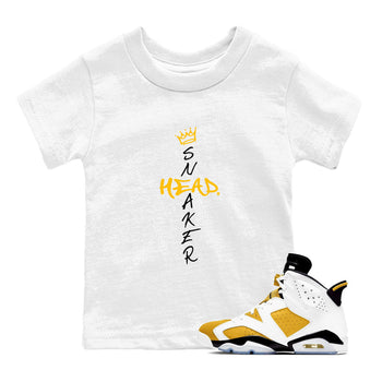 Air Jordan 6 Yellow Ochre shirt to match jordans Cross Sneakerhead special sneaker matching tees AJ6 Yellow Ochre SNRT sneaker tees Baby Toddler White 1 T-Shirt