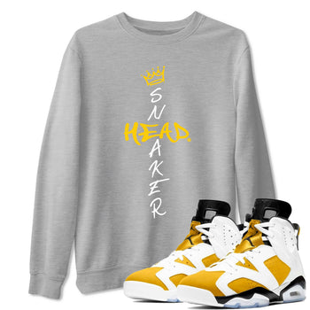 Air Jordan 6 Yellow Ochre shirt to match jordans Cross Sneakerhead special sneaker matching tees AJ6 Yellow Ochre SNRT sneaker tees Unisex Heather Grey 1 T-Shirt