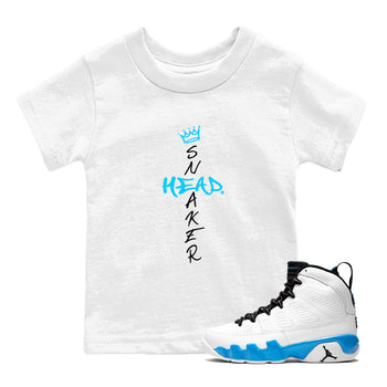 9s Powder Blue shirt to match jordans Cross Sneakerhead sneaker tees Air Jordan 9 Powder Blue SNRT sneaker release tees baby toddler White 1 cotton Shirt