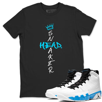 9s Powder Blue shirt to match jordans Cross Sneakerhead sneaker tees Air Jordan 9 Powder Blue SNRT Sneaker Release Tees unisex cotton Black 1 crew neck shirt