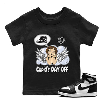 Air Jordan 1 Black White Sneaker Match Tees Cupids Day Off Sneaker Tees Air Jordan 1 Black White Sneaker Release Tees Kids Shirts