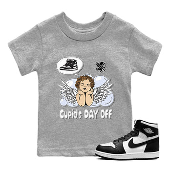 Air Jordan 1 Black White Sneaker Match Tees Cupids Day Off Sneaker Tees Air Jordan 1 Black White Sneaker Release Tees Kids Shirts