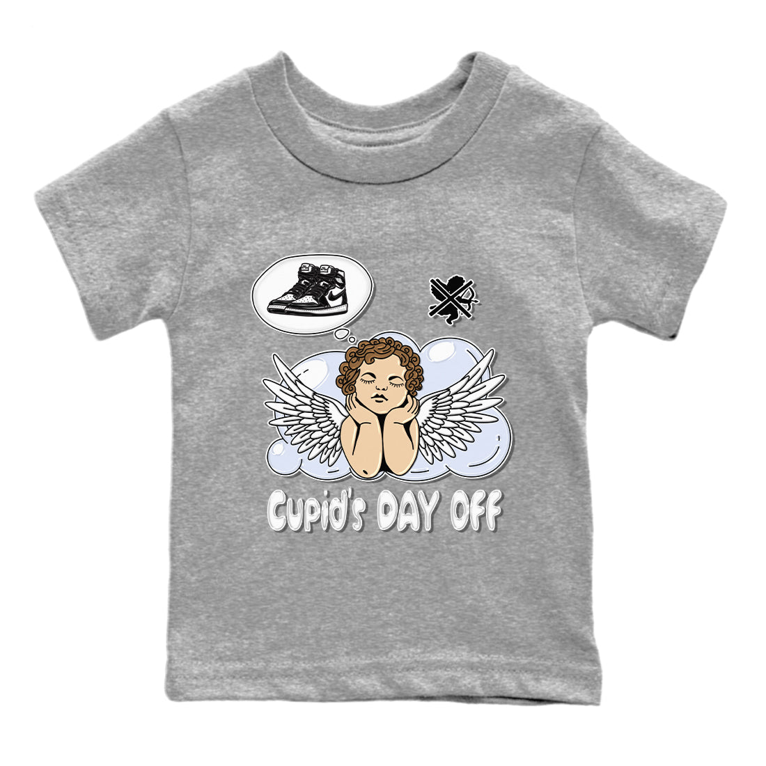 Air Jordan 1 Black White Sneaker Match Tees Cupids Day Off Sneaker Tees Air Jordan 1 Black White Sneaker Release Tees Kids Shirts