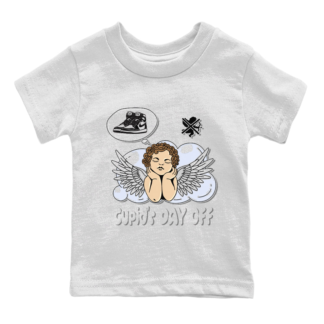 Air Jordan 1 Black White Sneaker Match Tees Cupids Day Off Sneaker Tees Air Jordan 1 Black White Sneaker Release Tees Kids Shirts