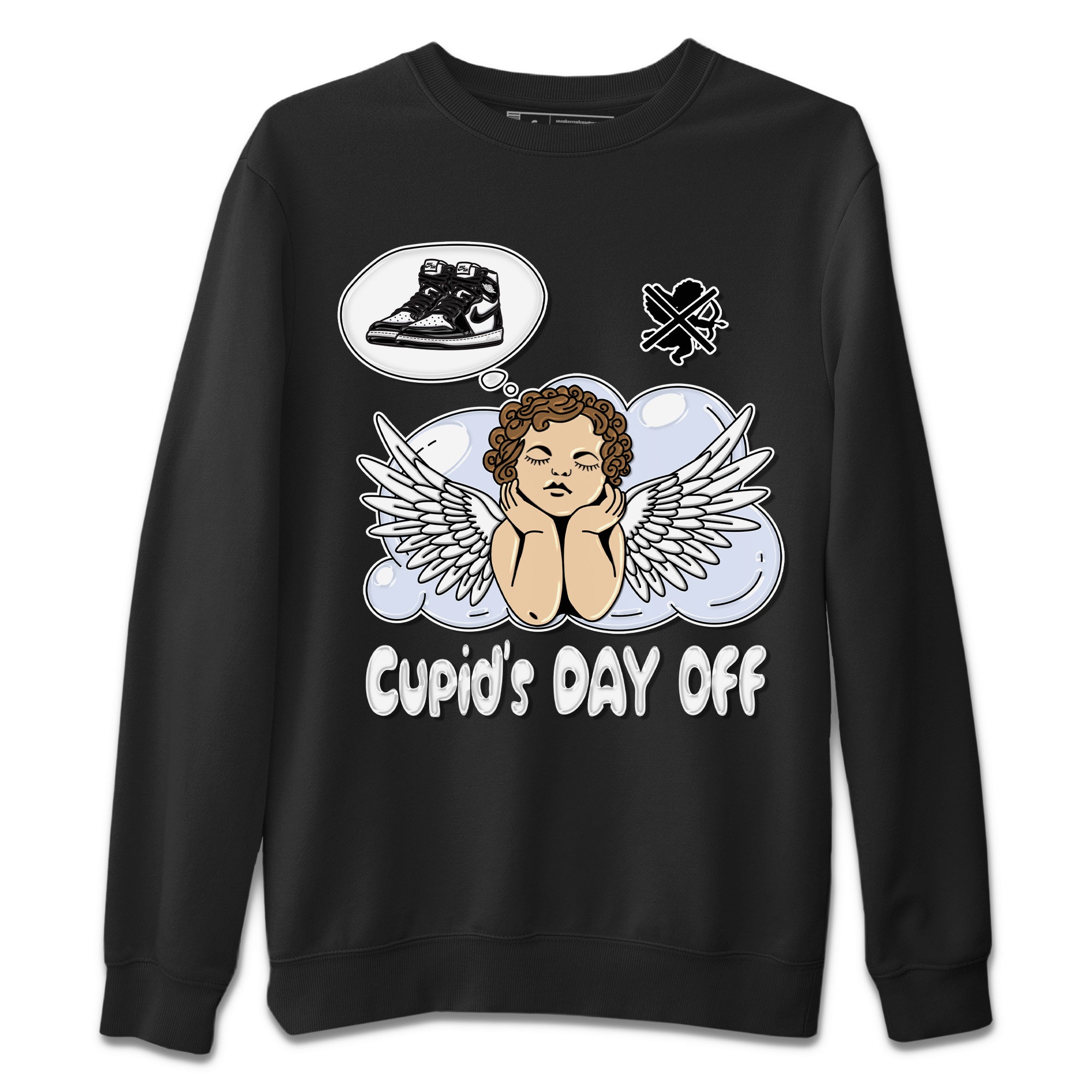 Air Jordan 1 Black White Sneaker Match Tees Cupids Day Off Sneaker Tees Air Jordan 1 Black White Sneaker Release Tees Unisex Shirts