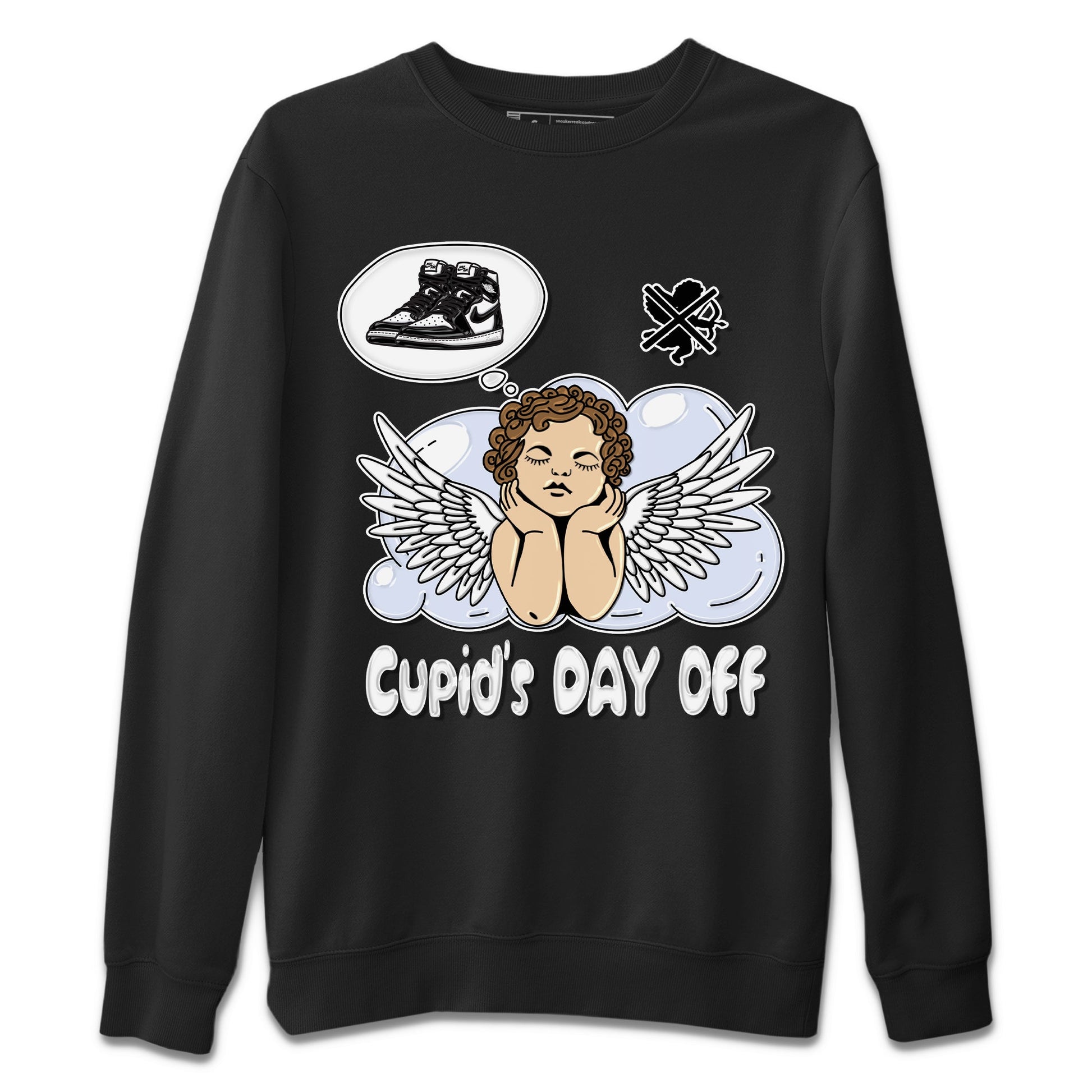 Air Jordan 1 Black White Sneaker Match Tees Cupids Day Off Sneaker Tees Air Jordan 1 Black White Sneaker Release Tees Unisex Shirts