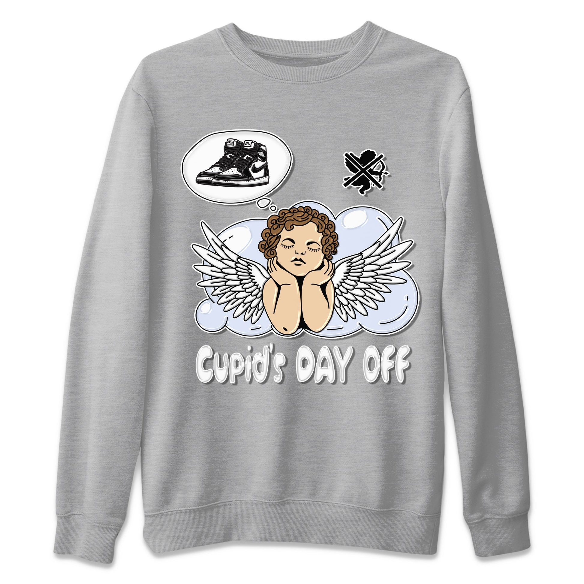 Air Jordan 1 Black White Sneaker Match Tees Cupids Day Off Sneaker Tees Air Jordan 1 Black White Sneaker Release Tees Unisex Shirts