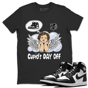 Air Jordan 1 Black White Sneaker Match Tees Cupids Day Off Sneaker Tees Air Jordan 1 Black White Sneaker Release Tees Unisex Shirts