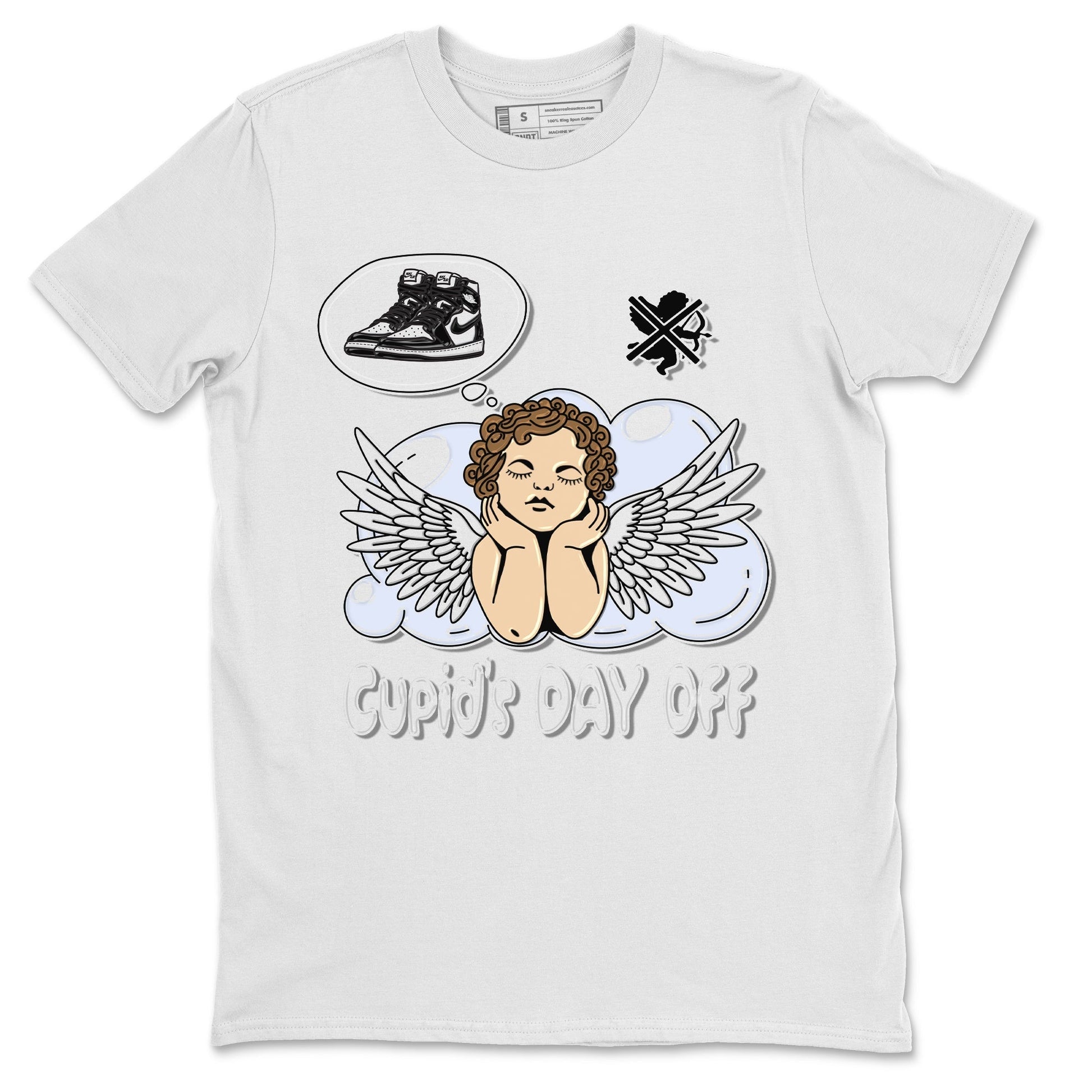 Air Jordan 1 Black White Sneaker Match Tees Cupids Day Off Sneaker Tees Air Jordan 1 Black White Sneaker Release Tees Unisex Shirts