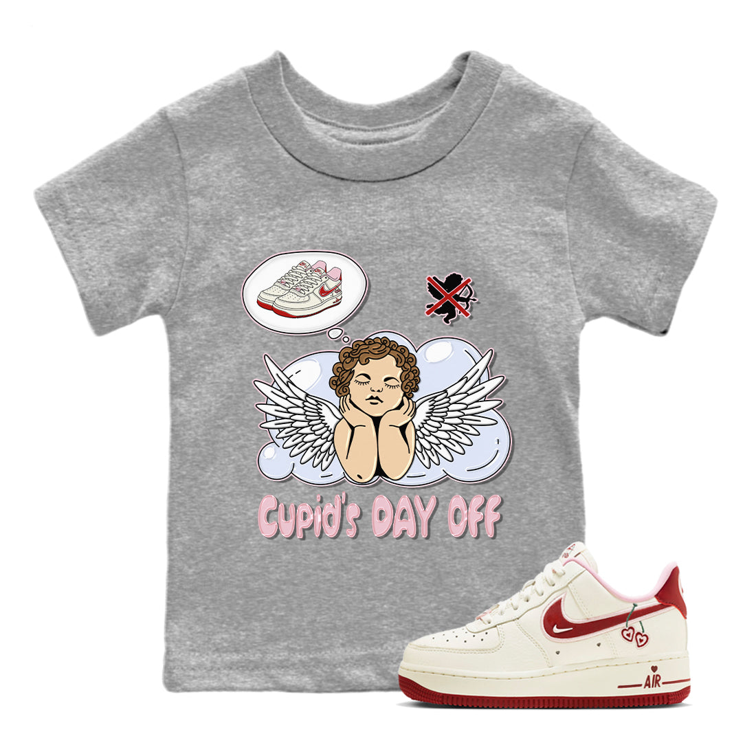 Air Force 1 Valentines Day Sneaker Match Tees Cupids Day Off Sneaker Tees Air Force 1 Valentines Day Sneaker Release Tees Kids Shirts